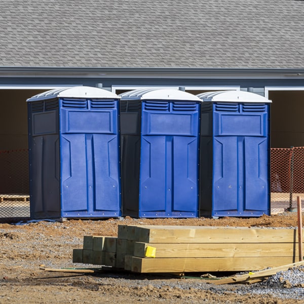 what is the expected delivery and pickup timeframe for the portable restrooms in Norton Center